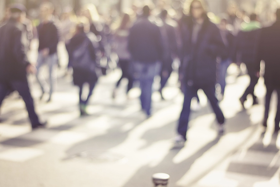 Crowd of people on crosswalk